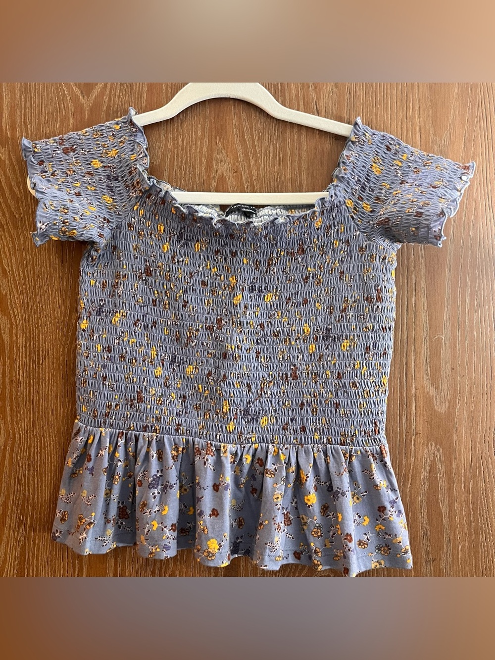 American Eagle floral off the shoulder crop top Small